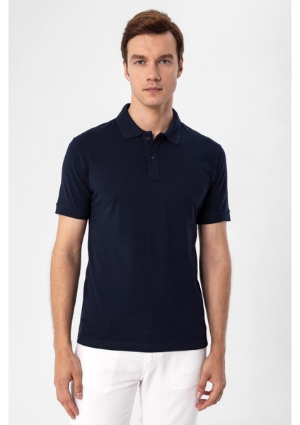 Polo Yaka Regular Kalıp Armürlü Tişört