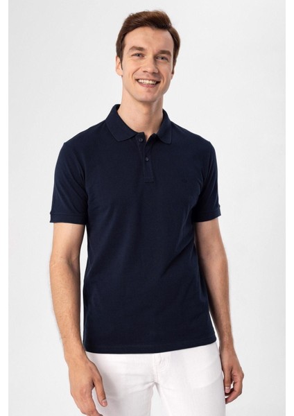 Polo Yaka Regular Kalıp Armürlü Tişört