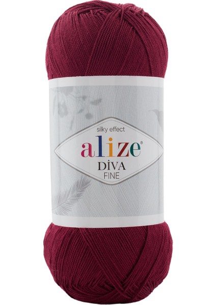 Diva Fine 57 Bordo El Örgü Ipi 100 Gr.
