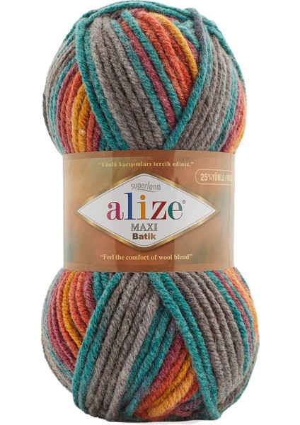 5 Adet Alize Superlana Maxi Batik 7830 Ebruli