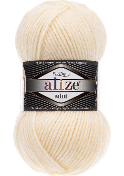 5 Adet Alize Superlana Midi 1 Krem