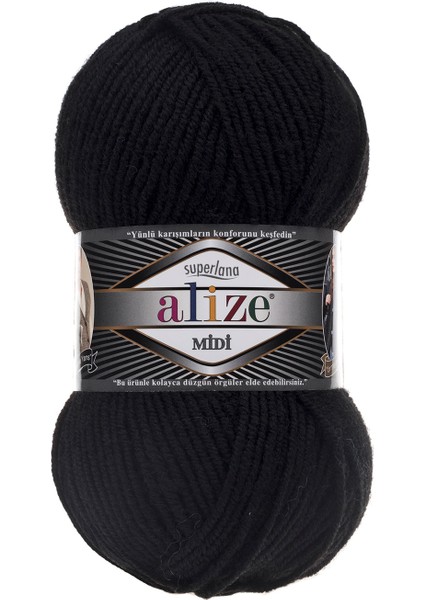5 Adet Alize Superlana Midi 60 Siyah