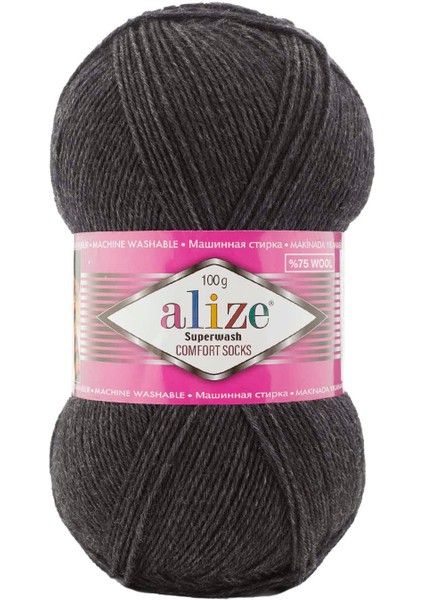 5 Adet Alize Superwash Comfort 521 Antrasit