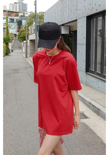 Kadın Oversize Penye Kısa Kollu T-Shirt fiyatları