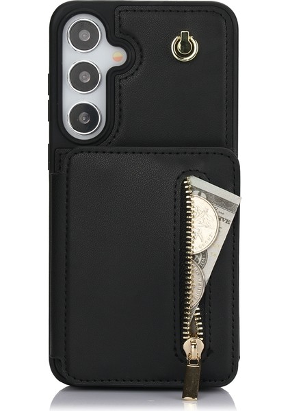 Samsung Galaxy S24+ 5g Için Fermuarlı Kart Çantası Telefon Kılıfı (Yurt Dışından)