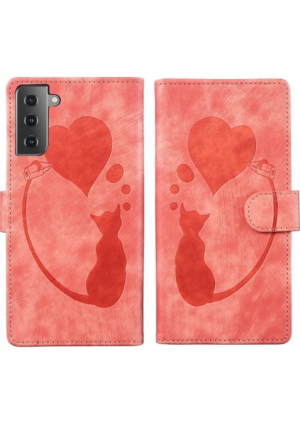 Samsung Galaxy S22+ 5g Için Kalem Kalp Kedi Pu Kılıf (Yurt Dışından)