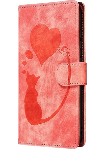 Samsung Galaxy S22+ 5g Için Kalem Kalp Kedi Pu Kılıf (Yurt Dışından)