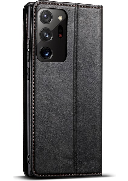Samsung Galaxy NOTE20 Ultra Için Yağ Balmumu Deri Telefon Kılıfı (Yurt Dışından)