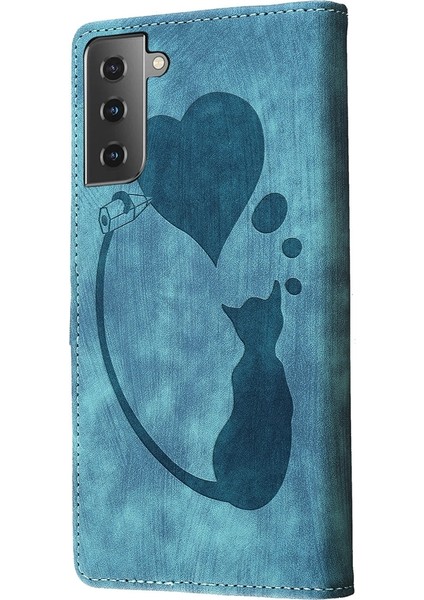 Samsung Galaxy S22+ 5g Için Kalem Kalp Kedi Pu Kılıf (Yurt Dışından)