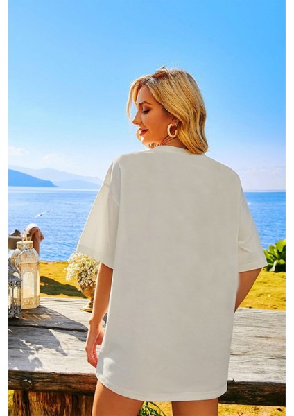 Kadın Oversize Penye Kısa Kollu T-Shirt fiyatları