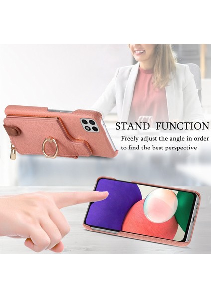 Samsung Galaxy A22 5g Için Deri Cüzdan Telefon Kılıfı (Yurt Dışından)