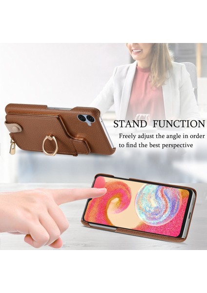 Samsung Galaxy A04E Için Deri Cüzdan Telefon Kılıfı (Yurt Dışından)