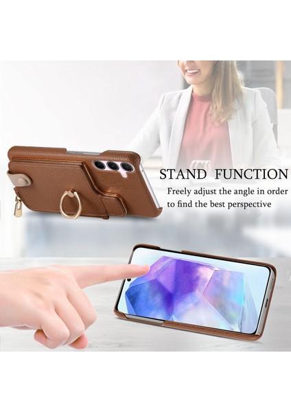 Samsung Galaxy A55 5g Deri Cüzdan Telefon Kılıfı (Yurt Dışından)