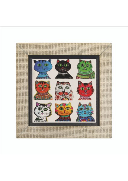 Kediler Baskılı Mdf MAGNETKRG-166BUZDOLABI Süsü fırsatları