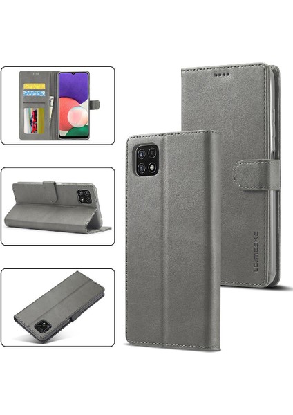 Samsung Galaxy A22 5g Kart Yuvaları Cüzdan Buzağı Doku Yatay (Yurt Dışından)