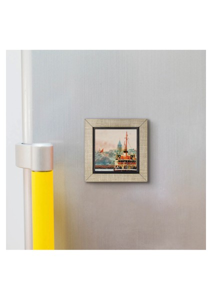 Istanbul Vapur Baskılı Mdf MAGNETKRT-033BUZDOLABI Süsü modelleri