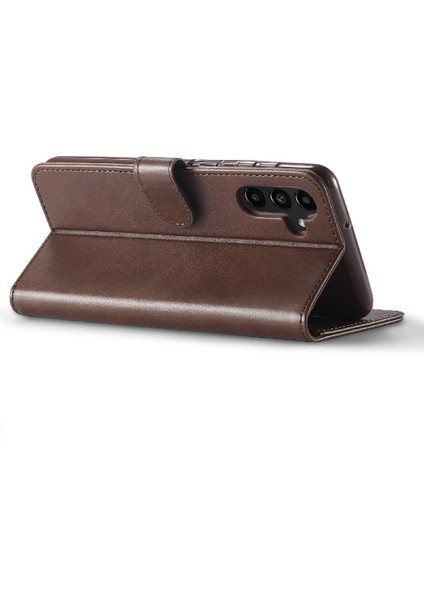 Samsung Galaxy Holder 5g Için Tutucu ile Buzağı Doku Yatay Kapak (Yurt Dışından)