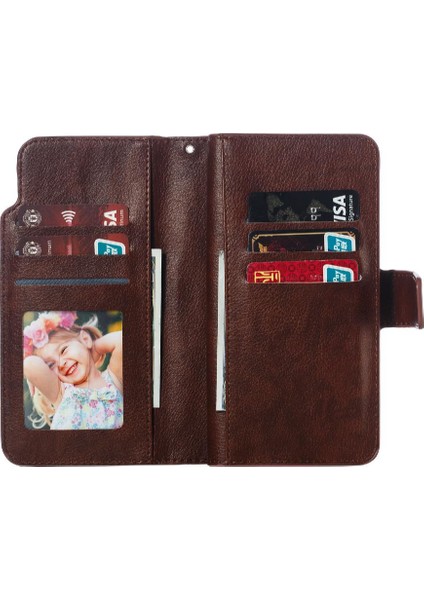 Samsung Galaxy A50/A50S/A30S Pu Deri Cüzdan 9 Kart Yuvaları (Yurt Dışından)