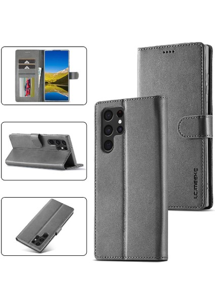 Tutucu Kart Yuvaları ile Samsung Galaxy S24 Ultra Için Kılıf Cüzdan Buzağı Flip (Yurt Dışından) modelleri