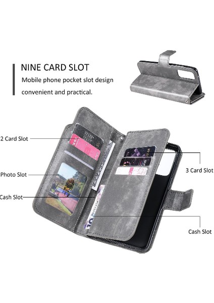 Samsung Galaxy S20 Fe Pu Deri Kickstand Manyetik Cüzdan 9 Kart (Yurt Dışından)