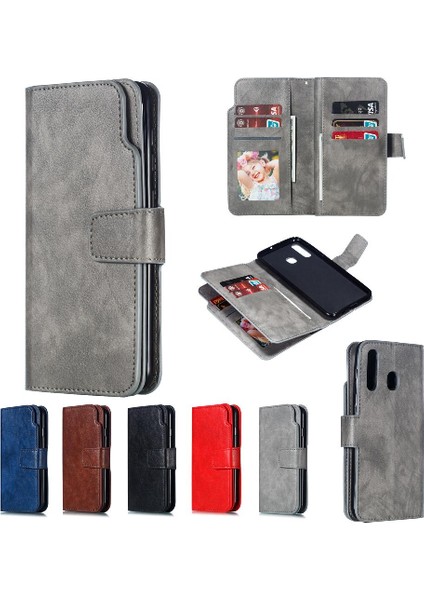 Samsung Galaxy A50/A50S/A30S Pu Deri Cüzdan 9 Kart Yuvaları (Yurt Dışından)