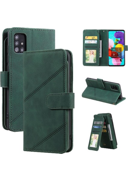 Samsung Galaxy A51 4g Kart Tutucu Için Kılıf Kickstand Cüzdan Flip Folio Pu (Yurt Dışından)