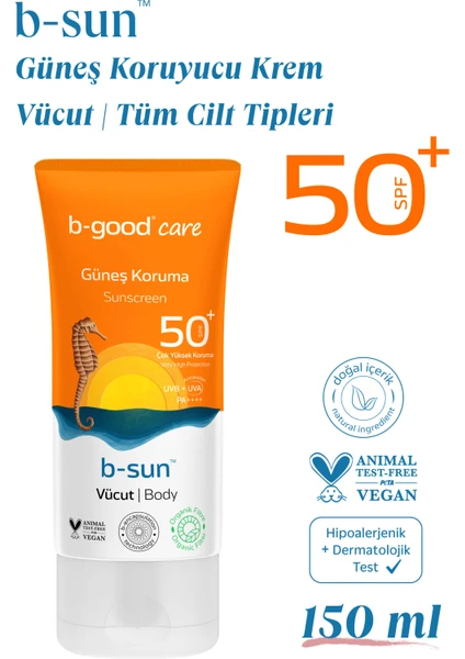 B-Good Yetişkin Güneş Kremi Spf 50+ Vücut Için 150 Ml