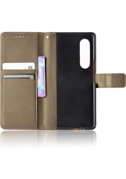 Samsung Galaxy Z Için Kılıf Fold 3 Manyetik Cüzdan Kapak Kart Tutucu (Yurt Dışından) modelleri