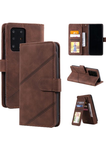 Samsung Galaxy S20 Ultra Pu Deri Manyetik Kart Tutucu Cüzdan (Yurt Dışından)
