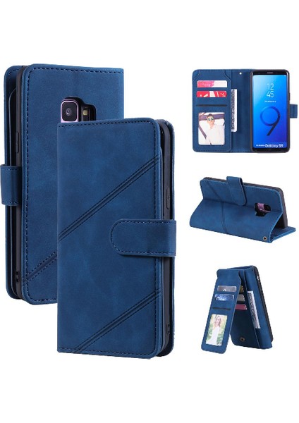 Samsung Galaxy S9 Manyetik Kart Tutucu Kickstand Pu Deri Flip Case (Yurt Dışından)