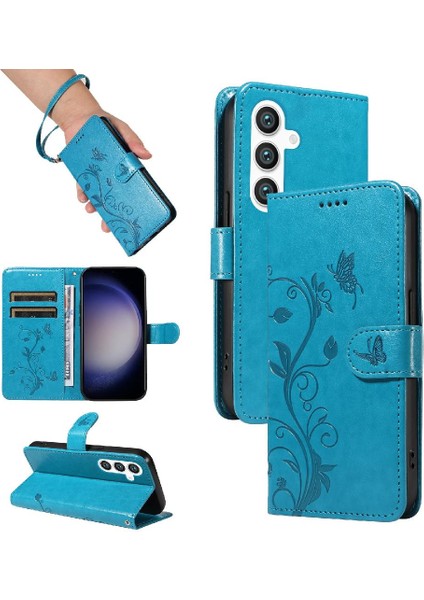 Samsung Galaxy S24 Artı Cüzdan Telefon Kılıfı Kabartmalı Kelebek ve (Yurt Dışından)