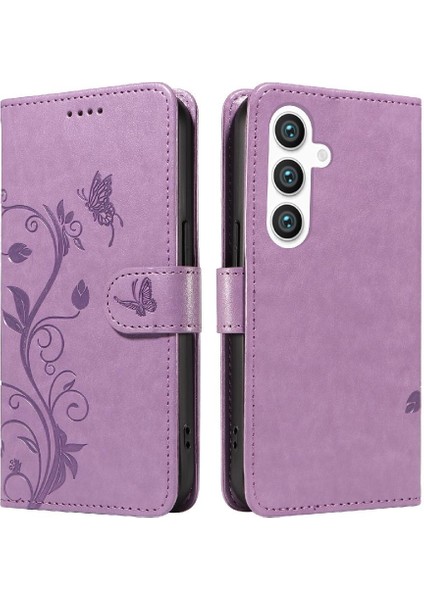 Samsung Galaxy S24 Artı Cüzdan Telefon Kılıfı Kabartmalı Kelebek ve (Yurt Dışından)
