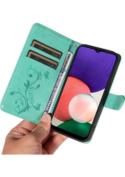 Samsung Galaxy A22 5g Yüksek Kaliteli Deri ve Kart Yuvası ile (Yurt Dışından)