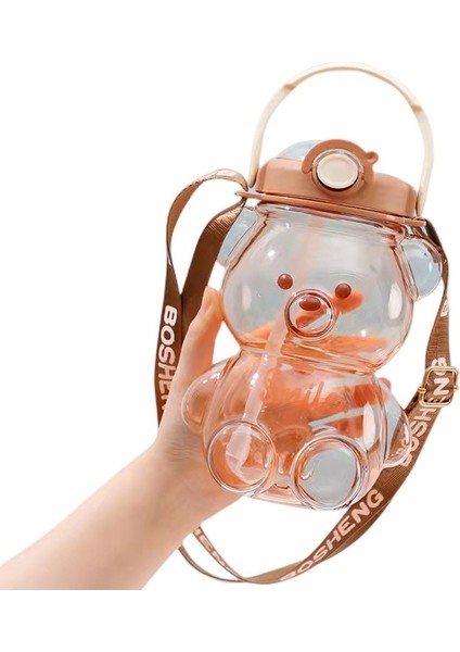 Puni 1000 Ml. Ayı Taşınabilir Saman Su Bardağı (Yurt Dışından)