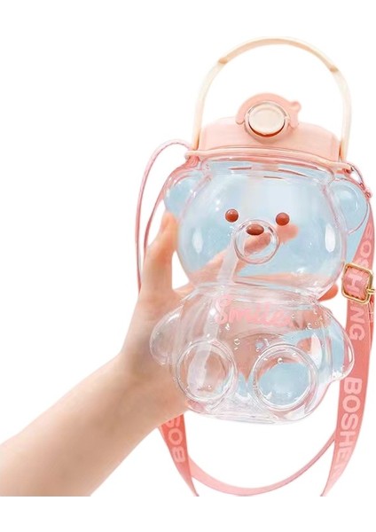 Puni 1000 Ml. Ayı Taşınabilir Saman Su Bardağı (Yurt Dışından)