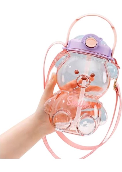 Puni 1000 Ml. Ayı Taşınabilir Saman Su Bardağı (Yurt Dışından)