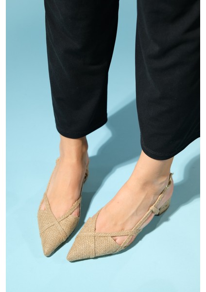 Steve Bej Hasır Kadın Kısa Topuklu Sandalet fiyatları