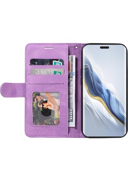 Onur Için Flip Case Sihirli 6 Pro 5g Pu Deri Flip Folio Kılıf Kickstand (Yurt Dışından)