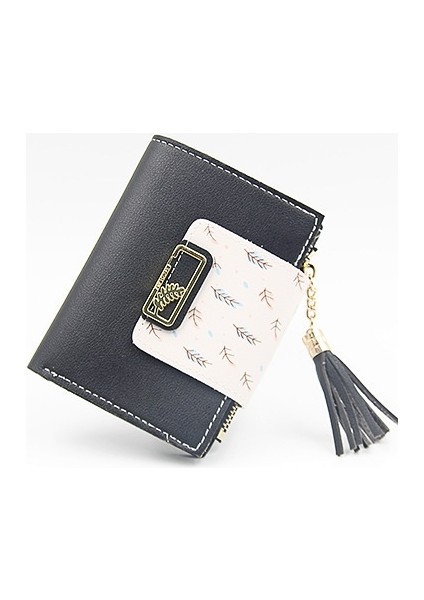 Fermuarlı Püskül Baskılı Tokalı Küçük Cüzdan (Yurt Dışından)