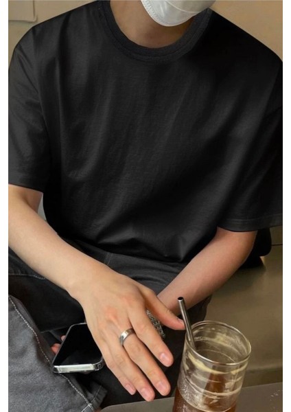 Erkek Oversize Rahat Bol Nefes Alan T-Shirt