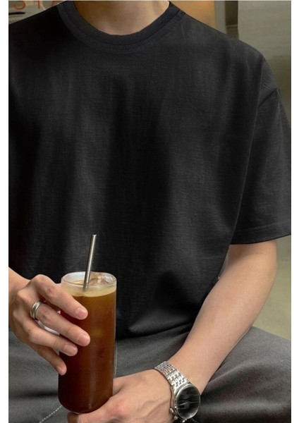 Erkek Oversize Rahat Bol Nefes Alan T-Shirt