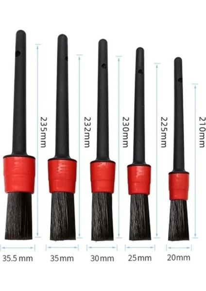 Main Shop Araba Temizlik Detay Fırçası 5 Farklı Boyda Set