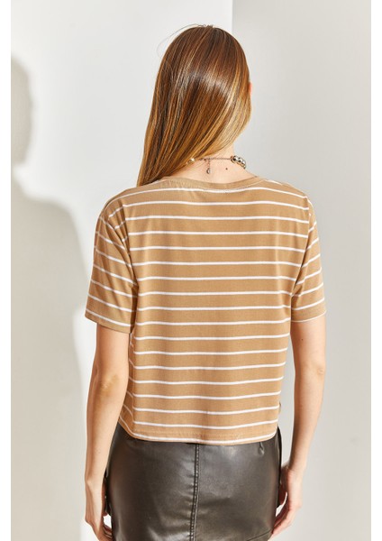 Bisiklet Yaka Çizgili T-Shirt fırsatları