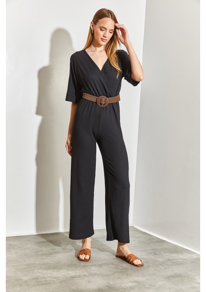 Kruvaze Yaka Kemerli Tulum fırsatları