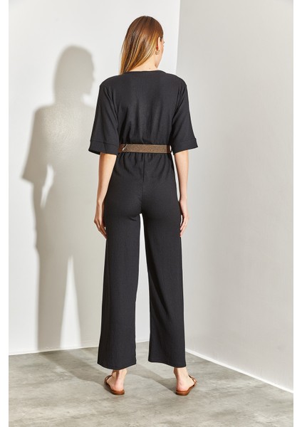 Kruvaze Yaka Kemerli Tulum indirimleri