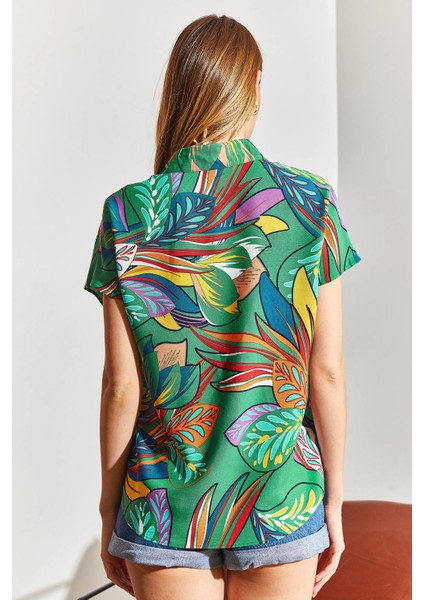 Multi Desenli Yarasa Kol Viskon Gömlek fiyatları