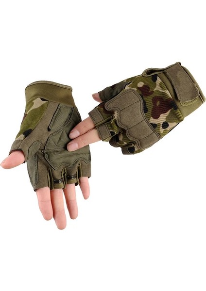 Yeşil Stil M Boyutu Taktik Eldiven Knuckle Koruyucu Nefes Hafif Askeri Eldiven Parmaksız Eldiven Yarım Parmak Erkekler Spor Açık Havada (Yurt Dışından)