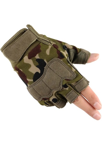 Yeşil Stil Xl Boyutu Taktik Eldiven Knuckle Koruyucu Nefes Hafif Askeri Eldiven Parmaksız Eldiven Yarım Parmak Erkekler Spor Açık Havada (Yurt Dışından)