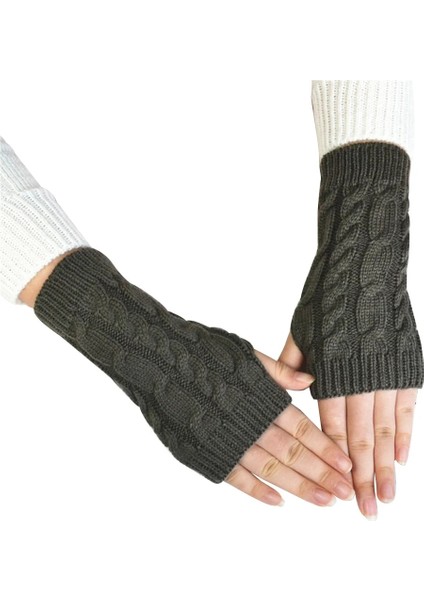 Beyaz Stil Yarım Parmak Eldiven Kış Yumuşak Sıcak Eldivenler Handschoenen Unisex Guantes Mujer Kadın Yumuşak Sıcak Yün Örgü Kol Eldivenleri (Yurt Dışından) fırsatları