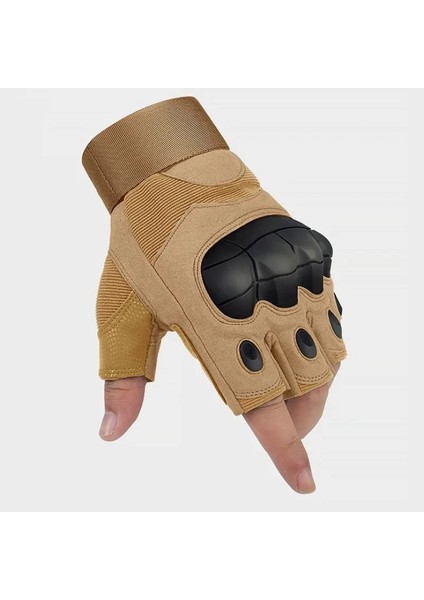 Siyah Stil M Boyutu Amping Yürüyüş Eldivenleri Yumuşak Yarım Parmak Taktik Eldiven Askeri Kaymaz Kauçuk Sert Knuckle Eldiven Paintball Yüksek (Yurt Dışından)
